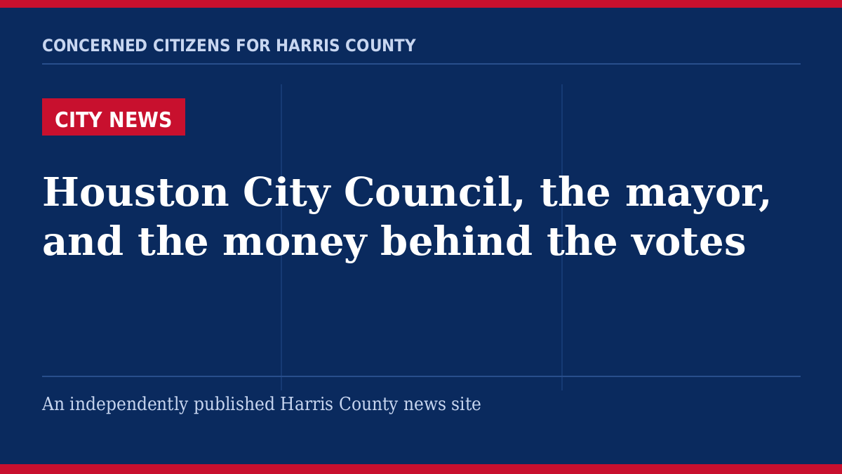 City News section card, Concerned Citizens for Harris County