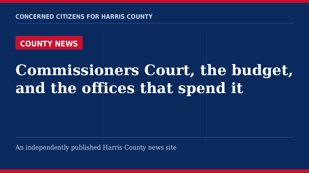 County News section card, Concerned Citizens for Harris County