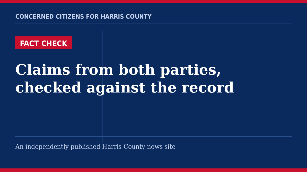 Fact Check section card, Concerned Citizens for Harris County