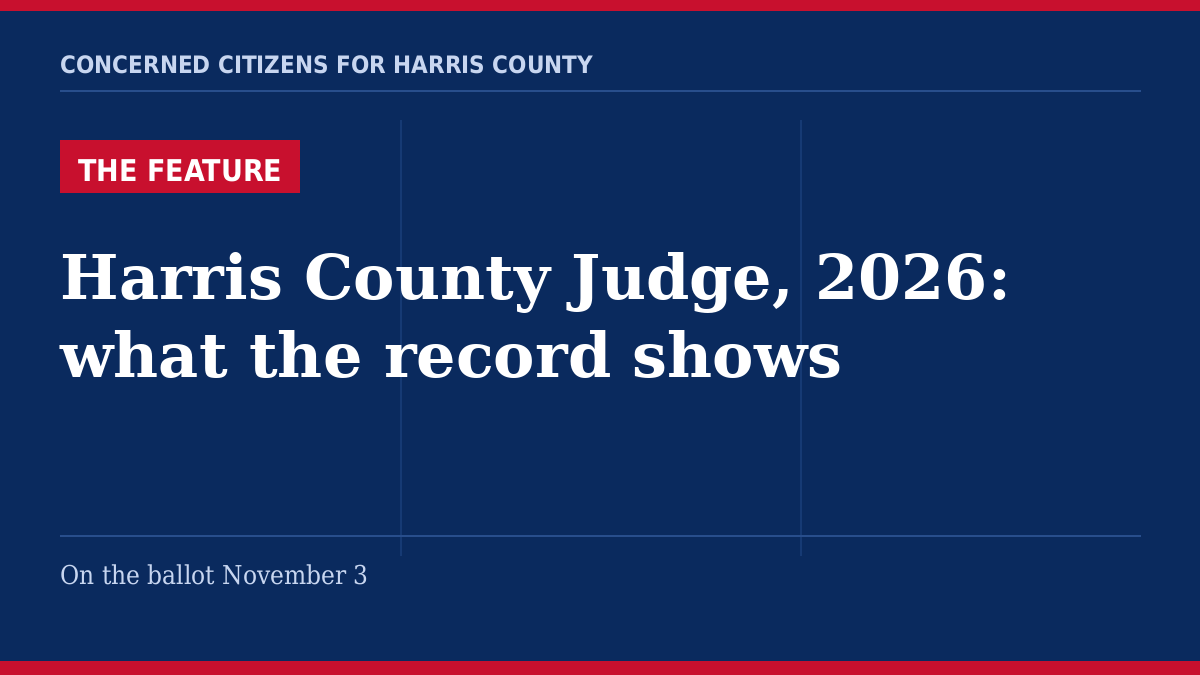 Feature County Judge section card, Concerned Citizens for Harris County